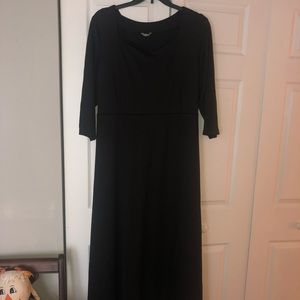 Plus size black floor length dress